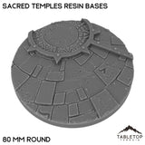 Tabletop Terrain Bases 80 mm / Single Sacred Temples Resin Bases