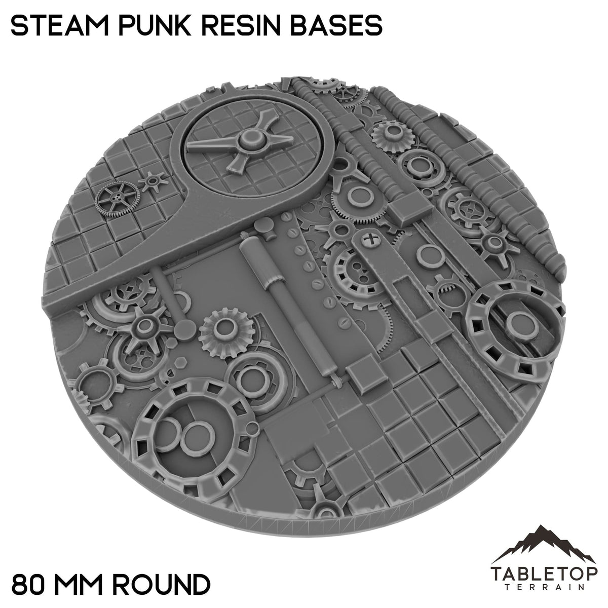 Tabletop Terrain Bases 80 mm / Single Steam Punk Resin Bases