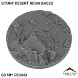 Tabletop Terrain Bases 80 mm / Single Stony Desert Resin Bases