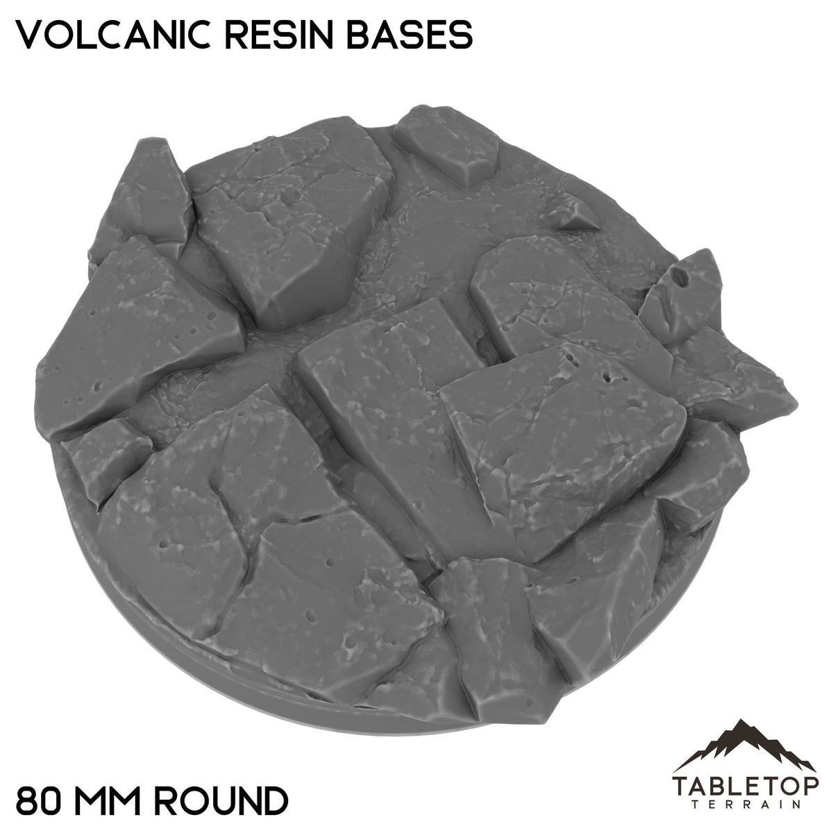 Tabletop Terrain Bases 80 mm / Single Volcanic Resin Bases