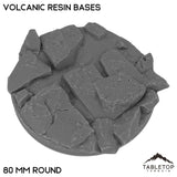 Tabletop Terrain Bases 80 mm / Single Volcanic Resin Bases