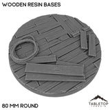 Tabletop Terrain Bases 80 mm / Single Wooden Resin Bases