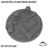 Tabletop Terrain Bases 90 mm / Single Ancestral Ruins Resin Bases