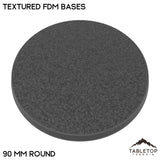 Tabletop Terrain Bases 90 mm / Single base Textured FDM Bases
