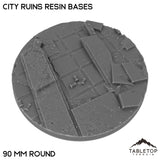 Tabletop Terrain Bases 90 mm / Single City Ruins Resin Bases