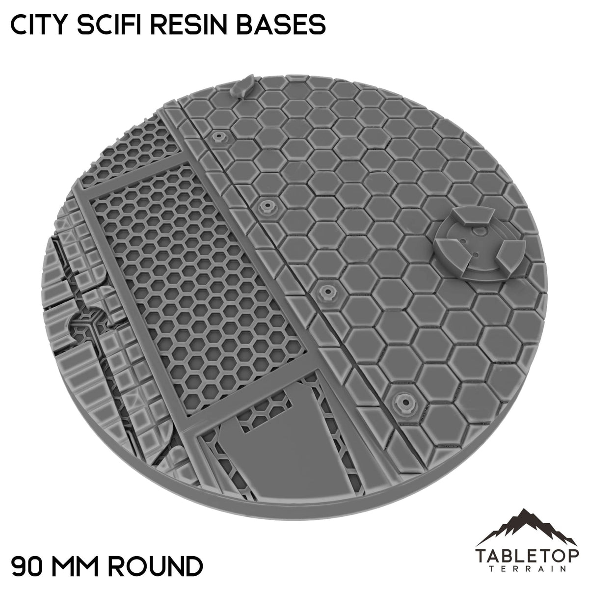 Tabletop Terrain Bases 90 mm / Single City SciFi Resin Bases