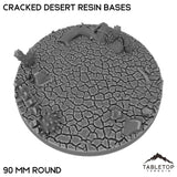 Tabletop Terrain Bases 90 mm / Single Cracked Desert Resin Bases