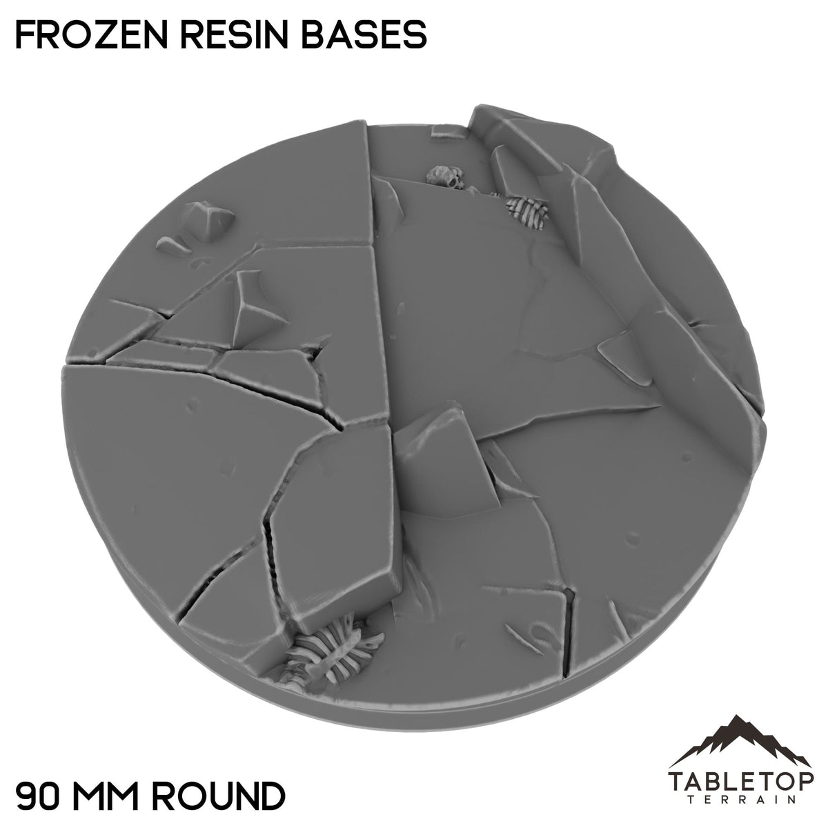 Tabletop Terrain Bases 90 mm / Single Frozen Resin Bases