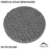 Tabletop Terrain Bases 90 mm / Single Medieval Road Resin Bases