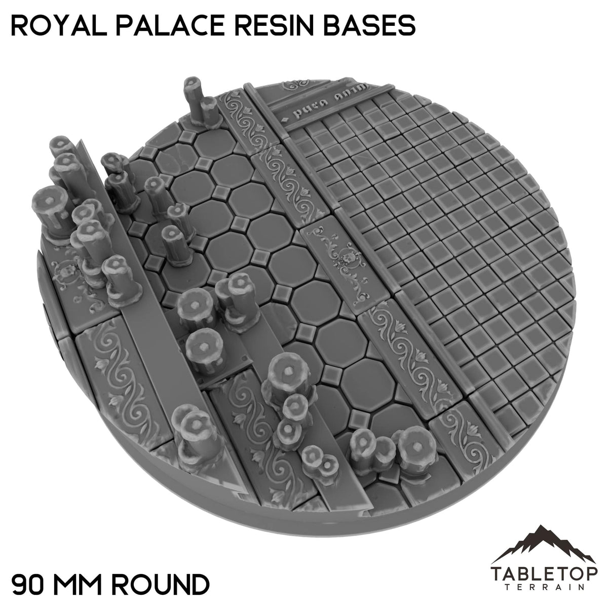 Tabletop Terrain Bases 90 mm / Single Royal Palace Resin Bases