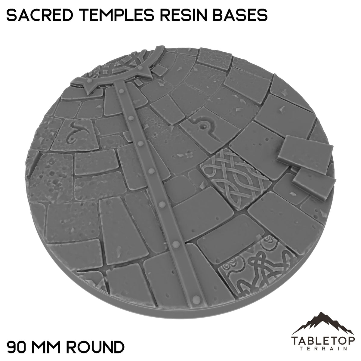 Tabletop Terrain Bases 90 mm / Single Sacred Temples Resin Bases