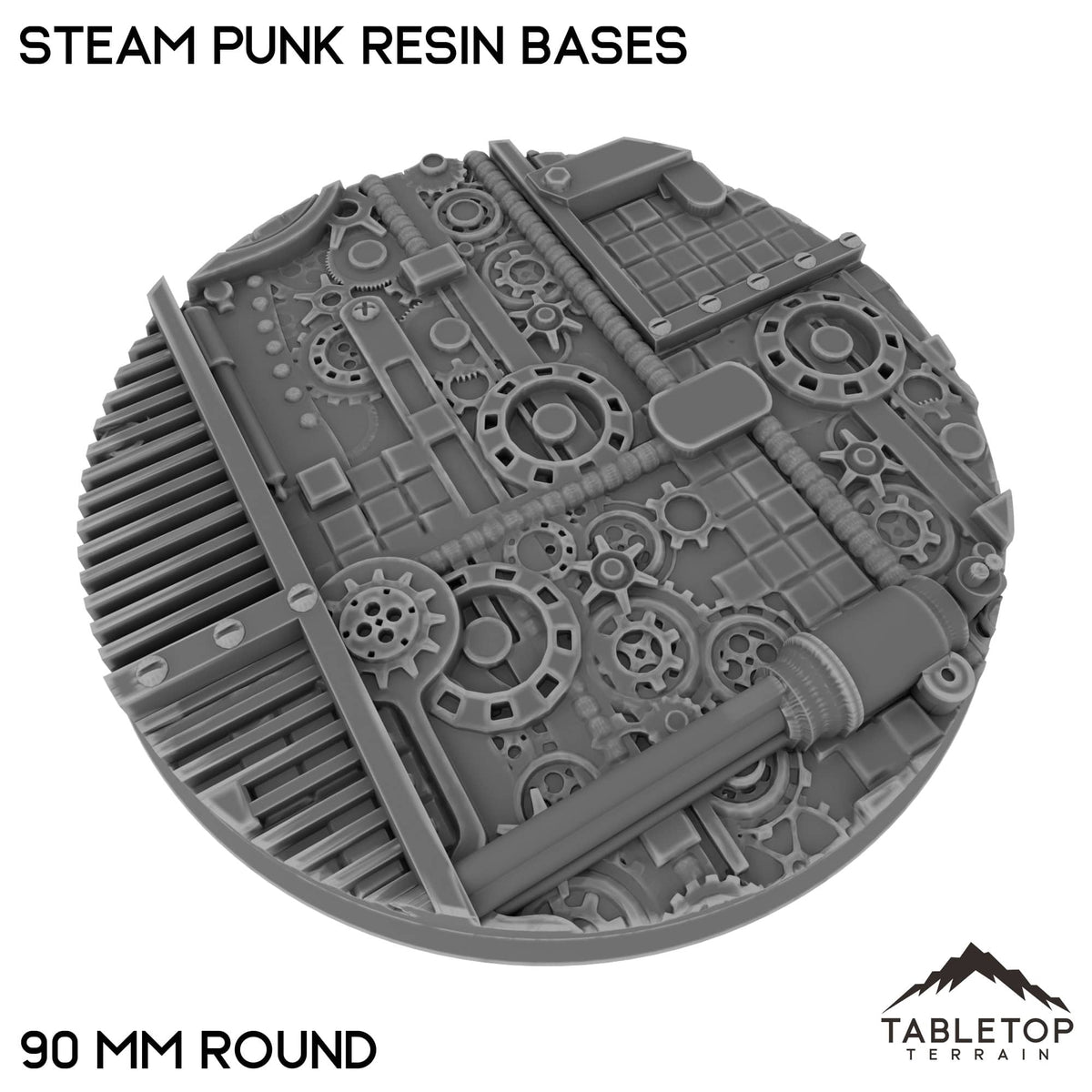 Tabletop Terrain Bases 90 mm / Single Steam Punk Resin Bases