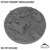 Tabletop Terrain Bases 90 mm / Single Stony Desert Resin Bases