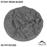 Tabletop Terrain Bases 90 mm / Single Stony Resin Bases