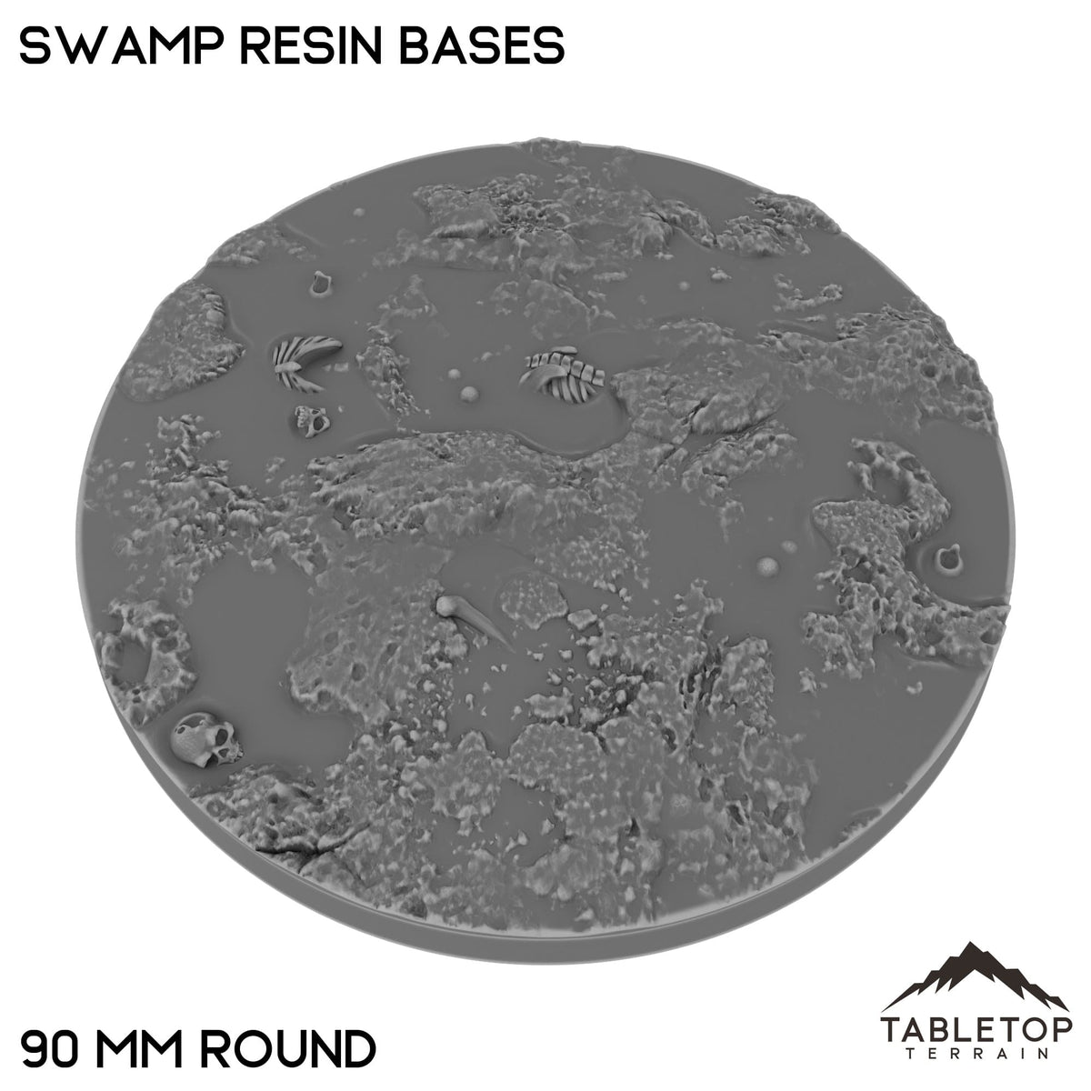 Tabletop Terrain Bases 90 mm / Single Swamp Resin Bases