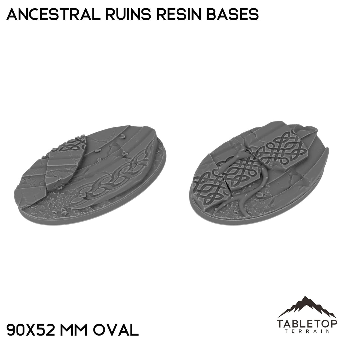 Tabletop Terrain Bases 90×52 mm oval / Single Ancestral Ruins Resin Bases