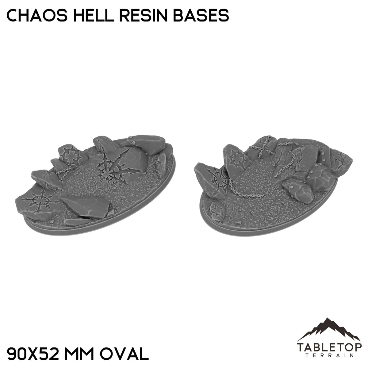 Tabletop Terrain Bases 90×52 mm oval / Single Chaos Hell Resin Bases