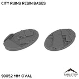 Tabletop Terrain Bases 90×52 mm oval / Single City Ruins Resin Bases