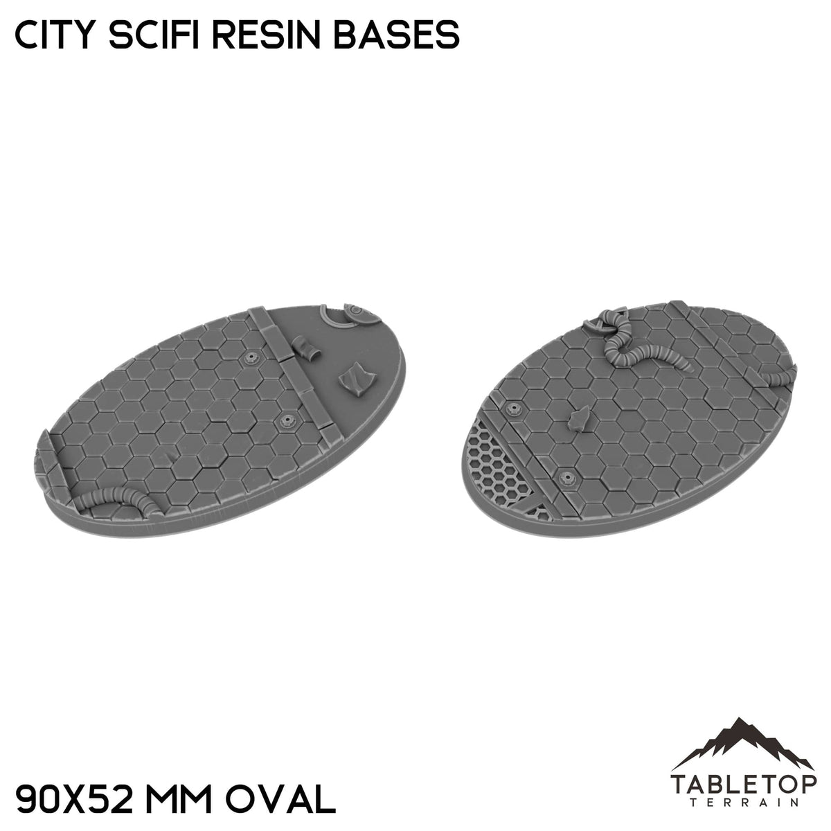 Tabletop Terrain Bases 90×52 mm oval / Single City SciFi Resin Bases
