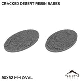 Tabletop Terrain Bases 90×52 mm oval / Single Cracked Desert Resin Bases