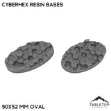 Tabletop Terrain Bases 90×52 mm oval / Single Cyberhex Resin Bases