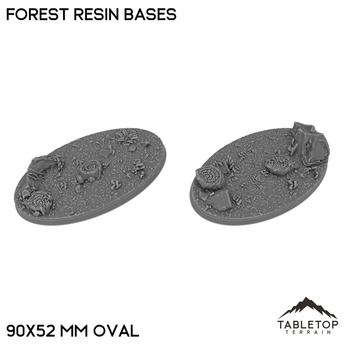 Tabletop Terrain Bases 90×52 mm oval / Single Forest Resin Bases