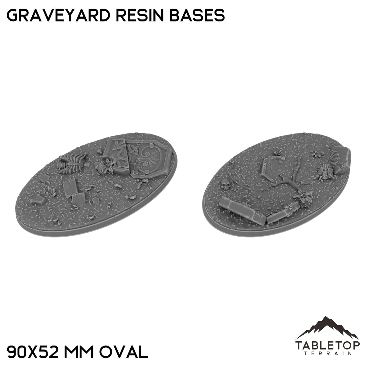 Tabletop Terrain Bases 90×52 mm oval / Single Graveyard Resin Bases