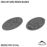Tabletop Terrain Bases 90×52 mm oval / Single Graveyard Resin Bases