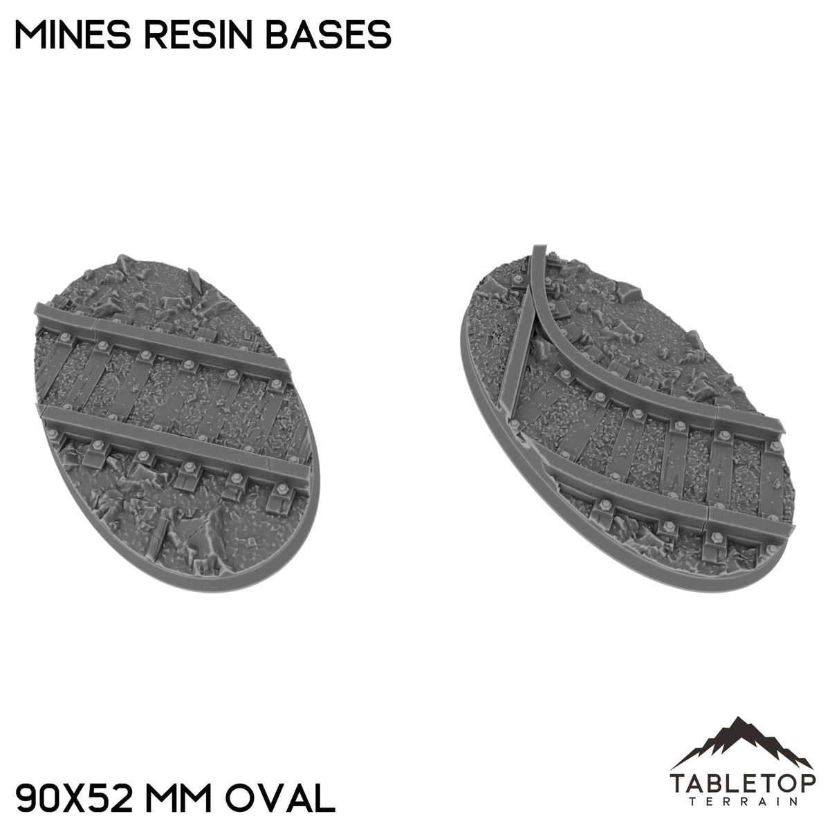 Tabletop Terrain Bases 90×52 mm oval / Single Mines Resin Bases