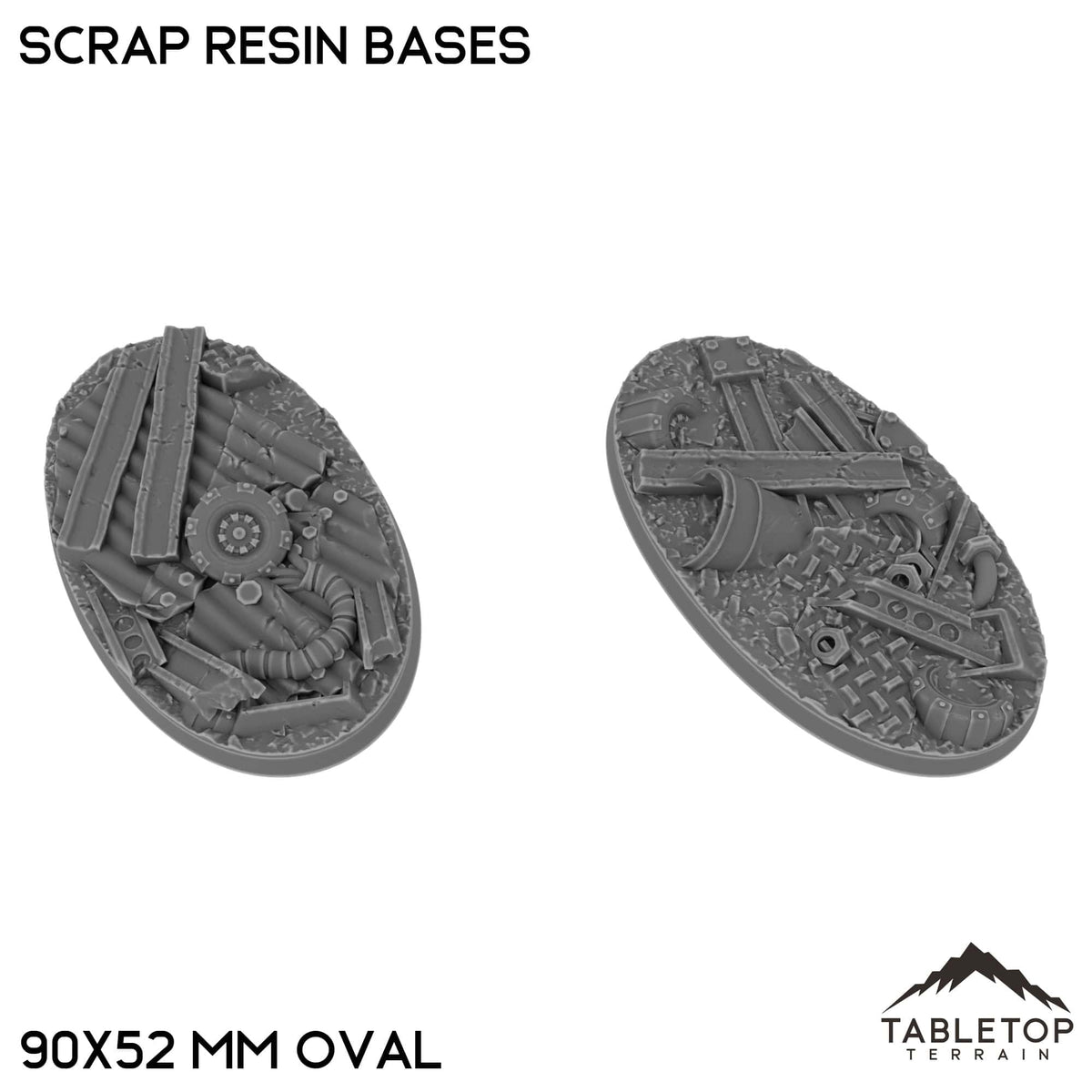 Tabletop Terrain Bases 90×52 mm oval / Single Scrap Resin Bases