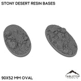 Tabletop Terrain Bases 90×52 mm oval / Single Stony Desert Resin Bases
