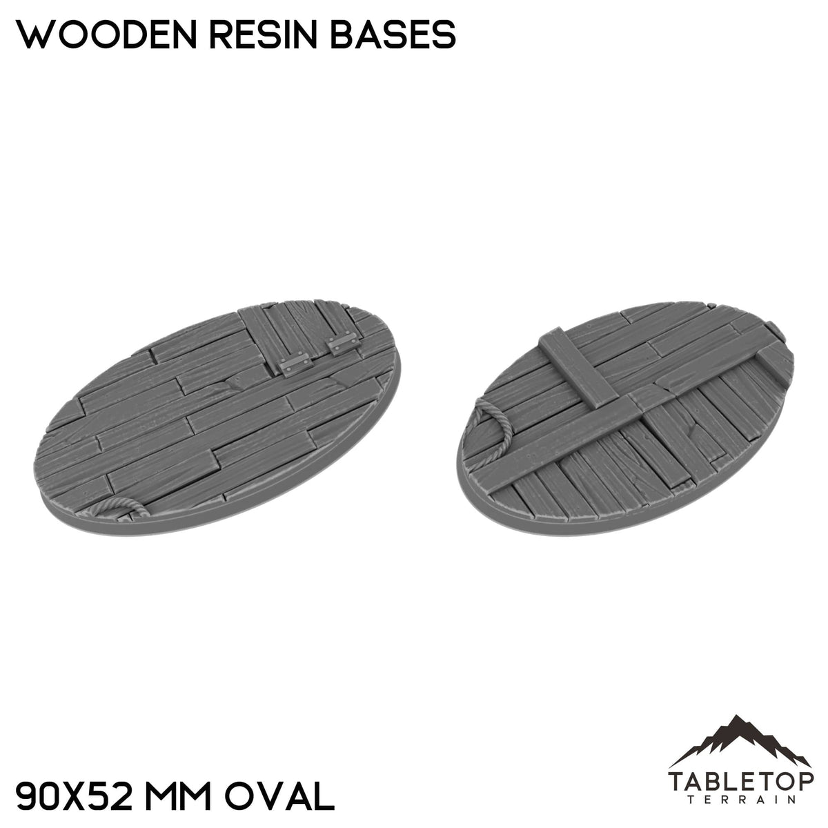 Tabletop Terrain Bases 90×52 mm oval / Single Wooden Resin Bases