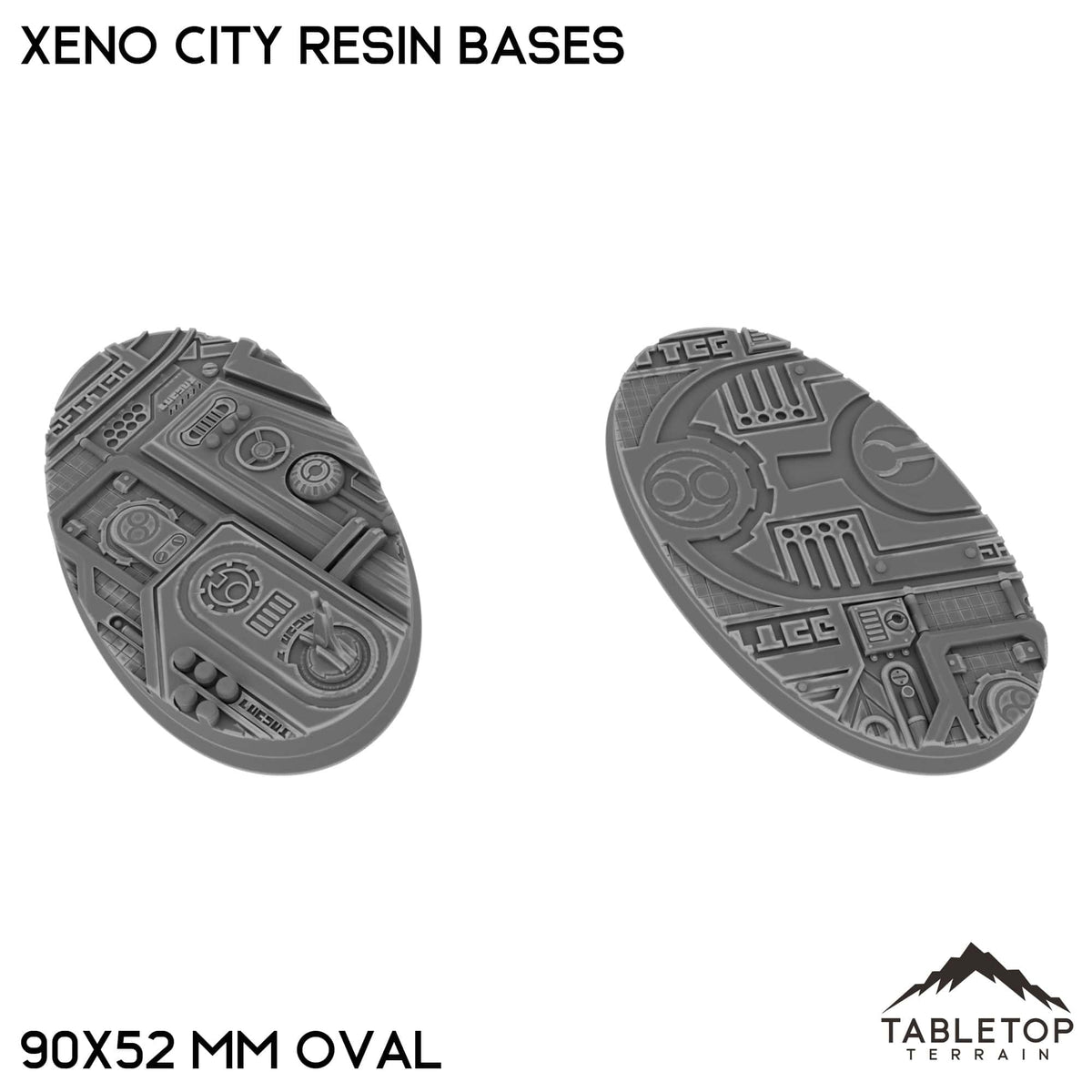 Tabletop Terrain Bases 90×52 mm oval / Single Xeno City Resin Bases