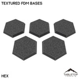 Tabletop Terrain Bases Hex / 5-base sprue Textured FDM Bases