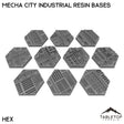 Tabletop Terrain Bases Hex / Single Mecha City Industrial Resin Bases