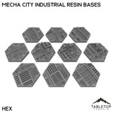 Tabletop Terrain Bases Hex / Single Mecha City Industrial Resin Bases