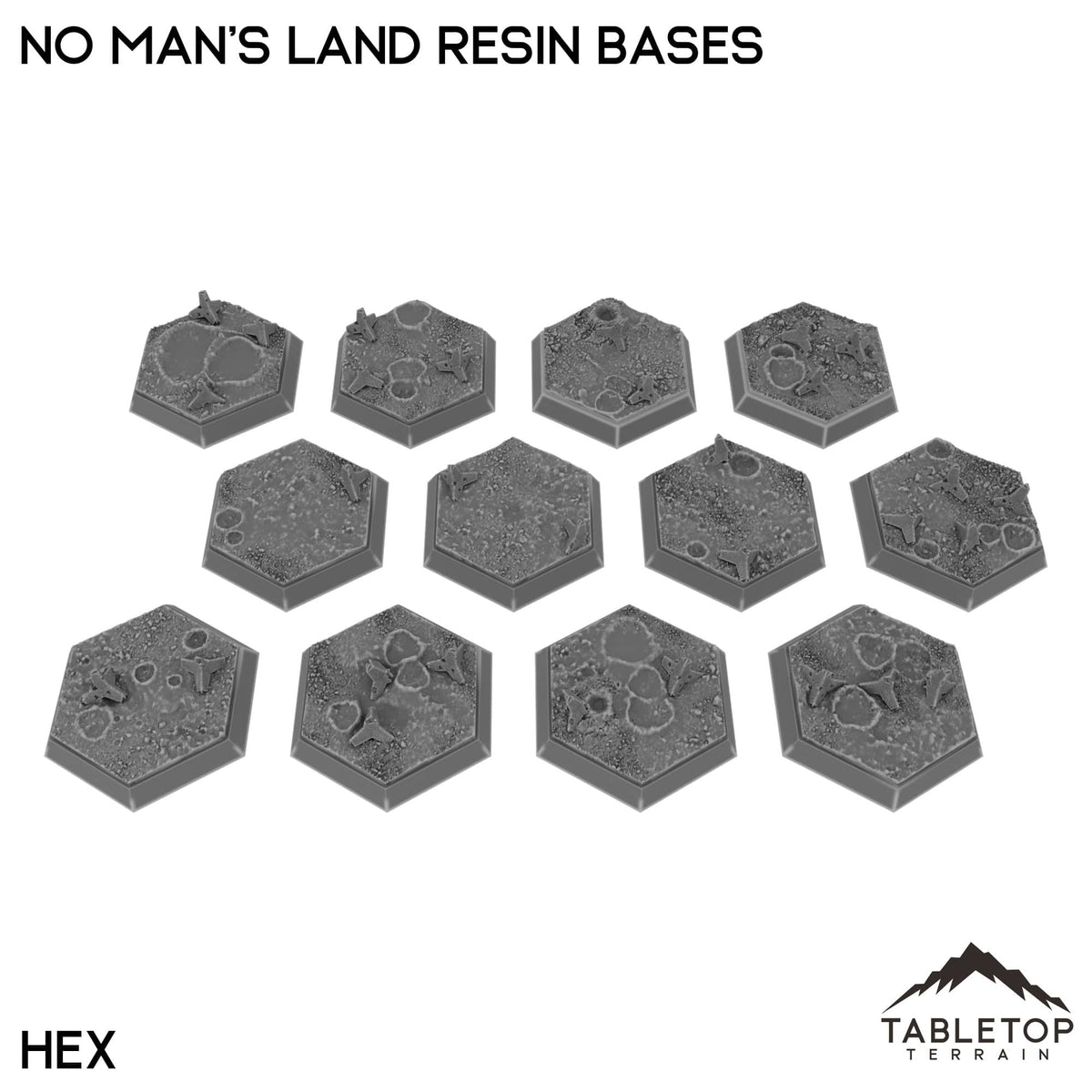 Tabletop Terrain Bases Hex / Single No Man's Land Resin Bases