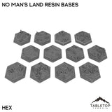 Tabletop Terrain Bases Hex / Single No Man's Land Resin Bases
