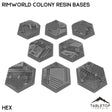 Tabletop Terrain Bases Hex / Single Rimworld Colony Resin Bases