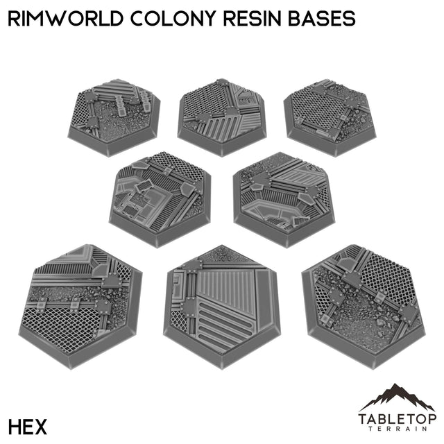 Tabletop Terrain Bases Hex / Single Rimworld Colony Resin Bases