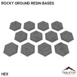 Tabletop Terrain Bases Hex / Single Rocky Ground Resin Bases