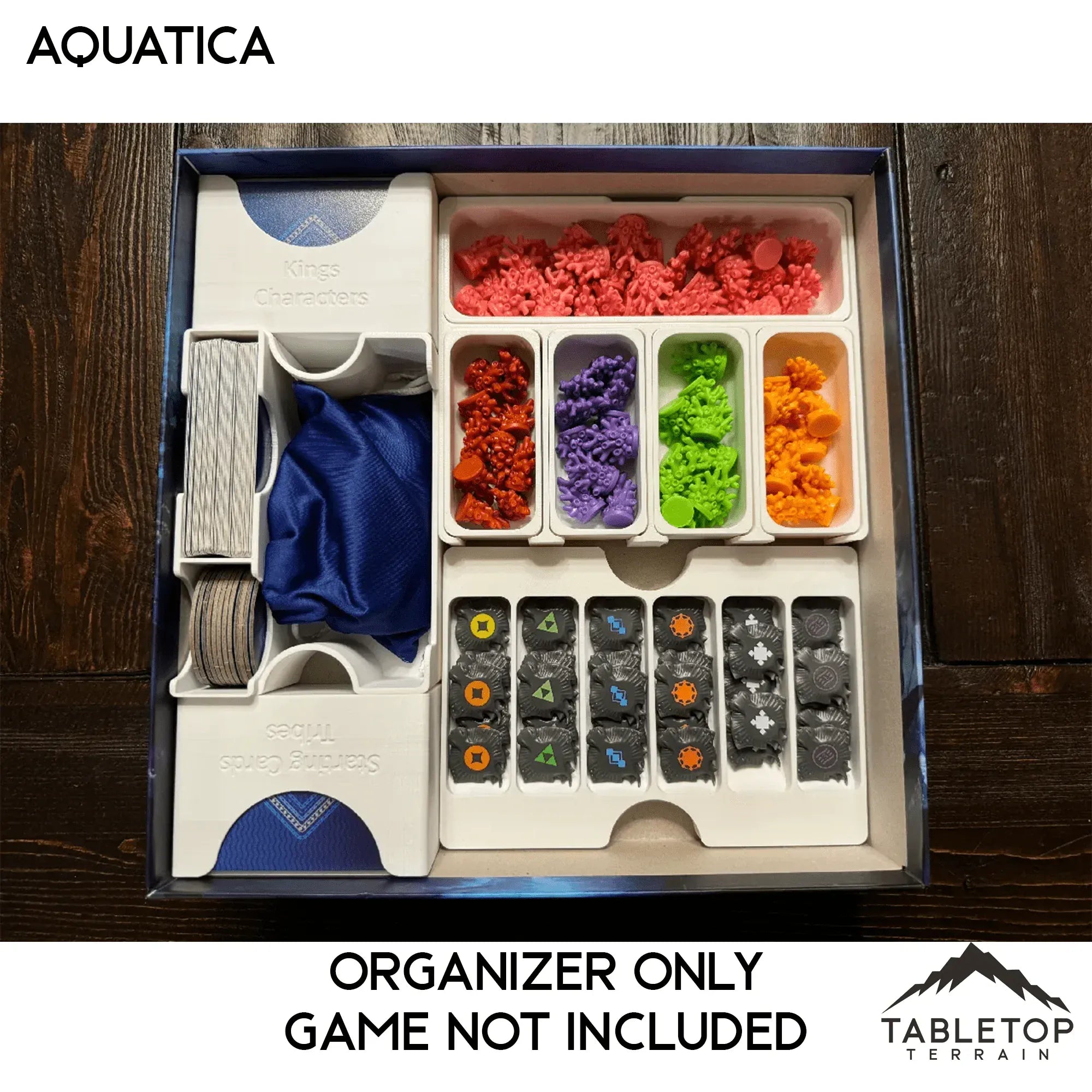 Aquatica + Expansions (Coral Reefs) Board Game Insert / Organizer