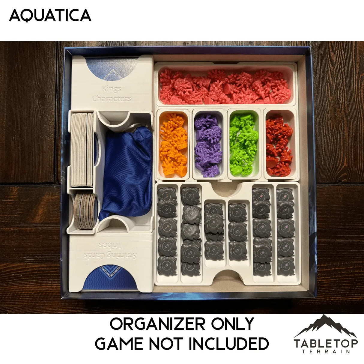 Tabletop Terrain Board Game Insert Aquatica + Expansions (Coral Reefs) Board Game Insert / Organizer