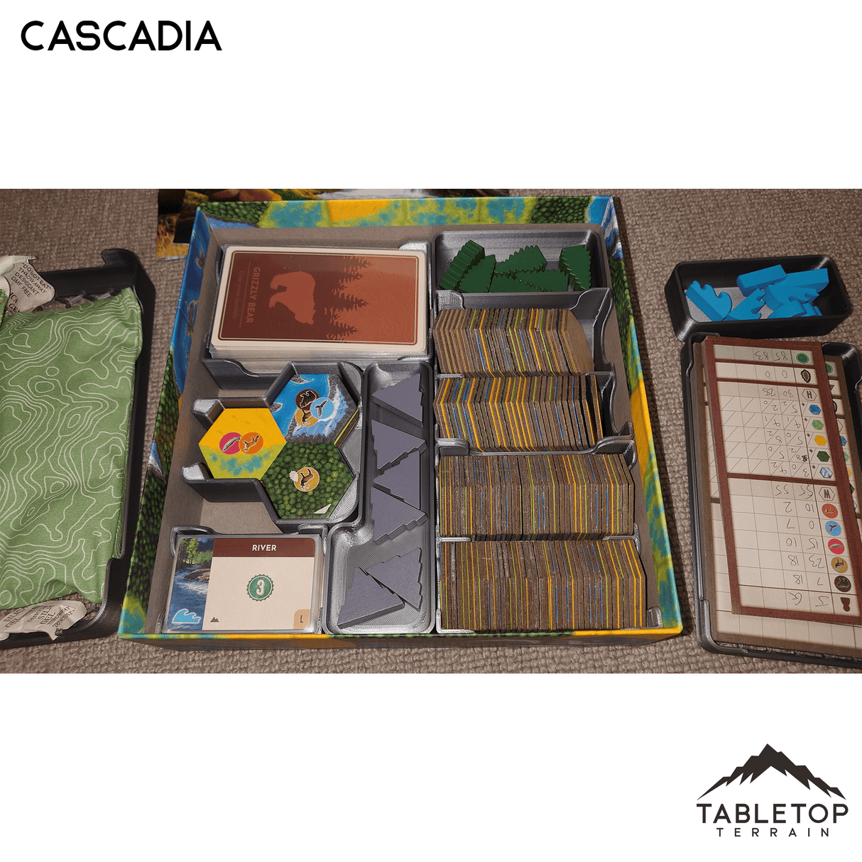 Tabletop Terrain Board Game Insert Cascadia and Landmarks Board Game Insert / Organizer