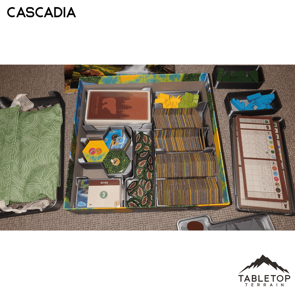 Tabletop Terrain Board Game Insert Cascadia and Landmarks Board Game Insert / Organizer