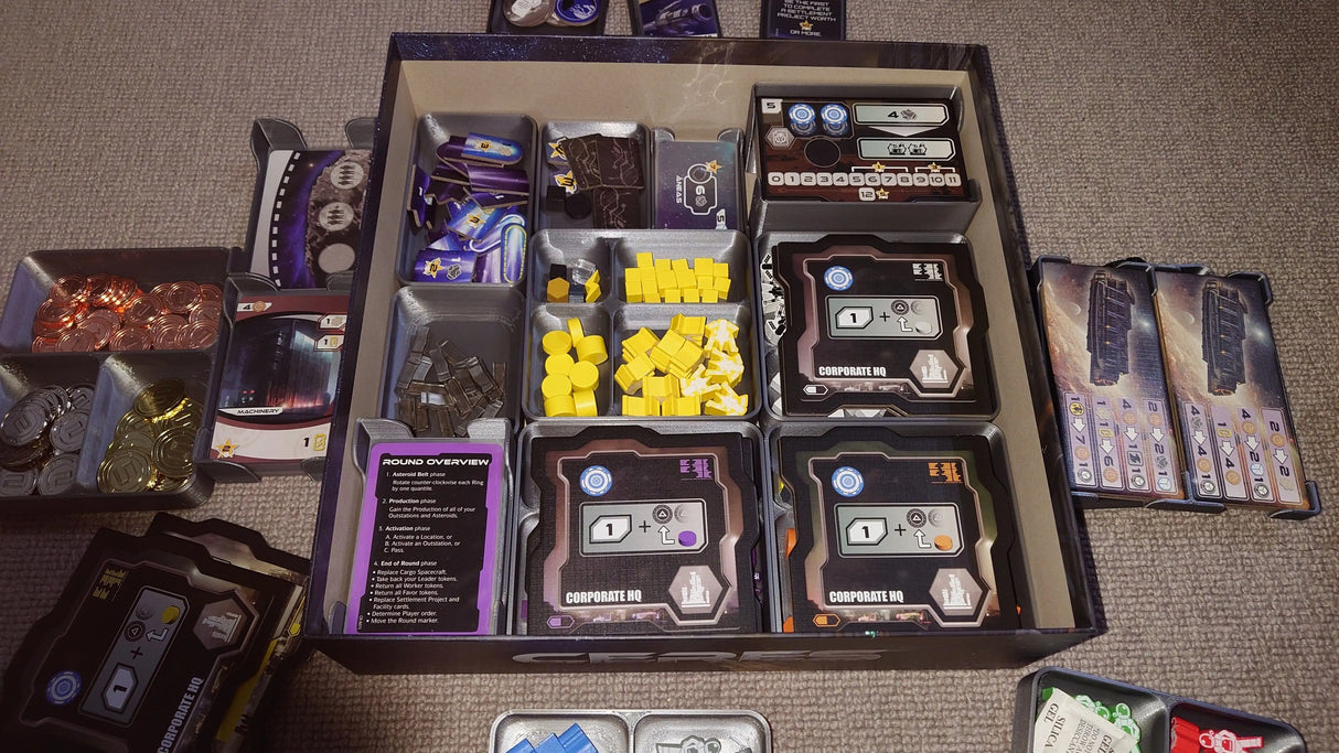 Tabletop Terrain Board Game Insert Ceres with Mars Contracts and Comets Board Game Insert / Organizer