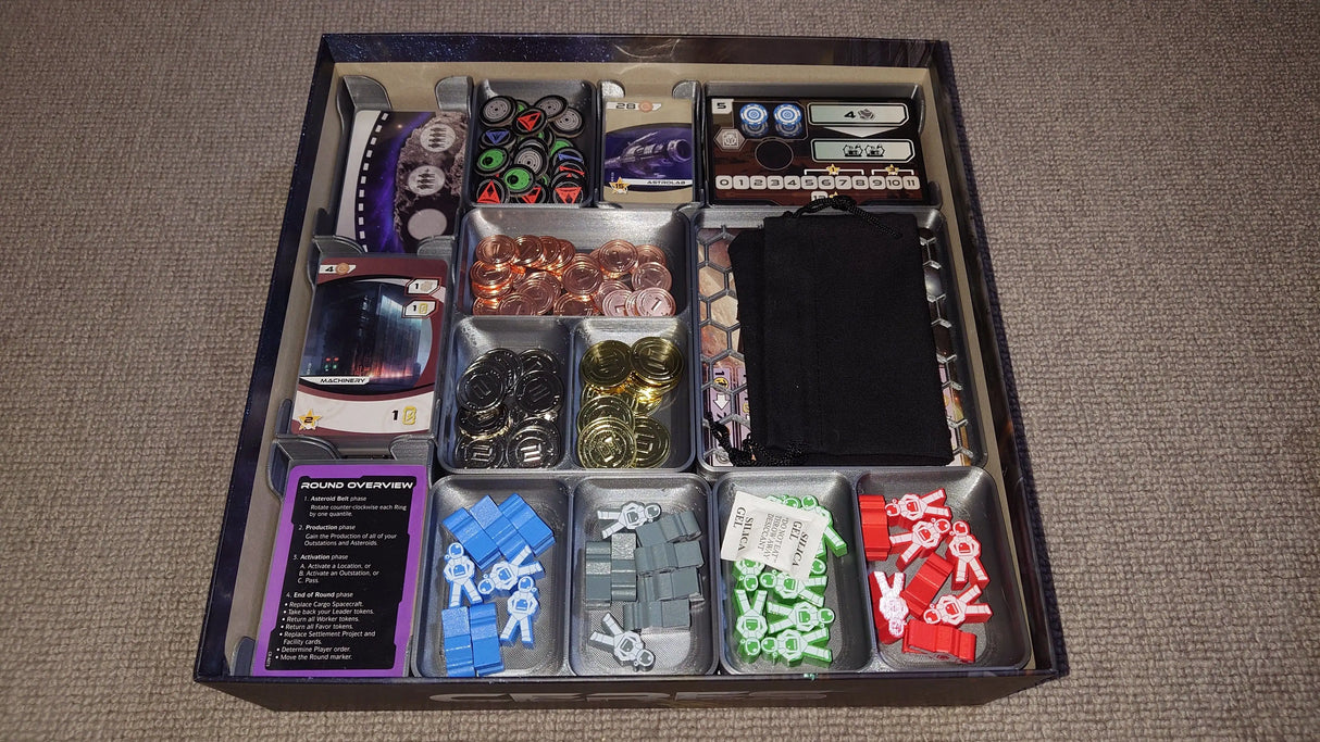 Tabletop Terrain Board Game Insert Ceres with Mars Contracts and Comets Board Game Insert / Organizer