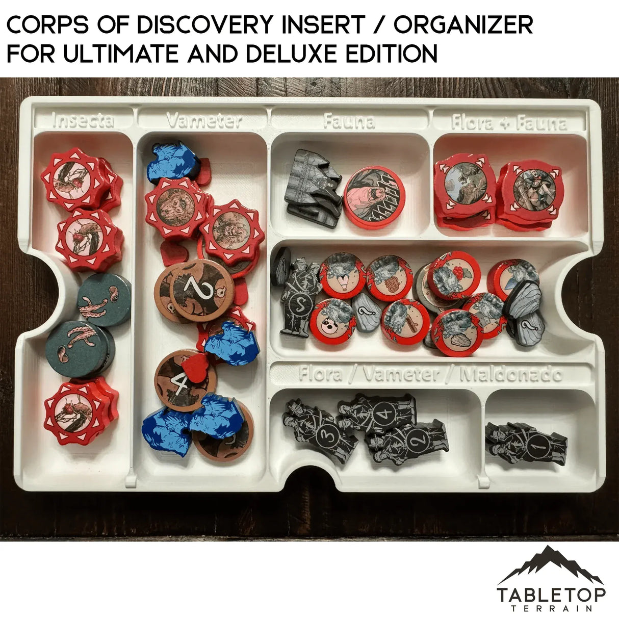 Tabletop Terrain Board Game Insert Corps of Discovery Insert / Organizer for Ultimate and Deluxe Edition