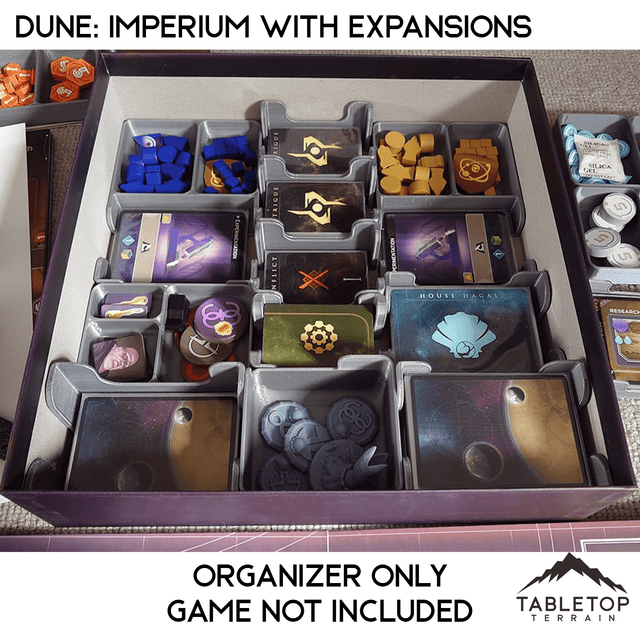 Tabletop Terrain Board Game Insert Dune: Imperium with Rise of Ix and Immortality expansions Board Game Insert / Organizer