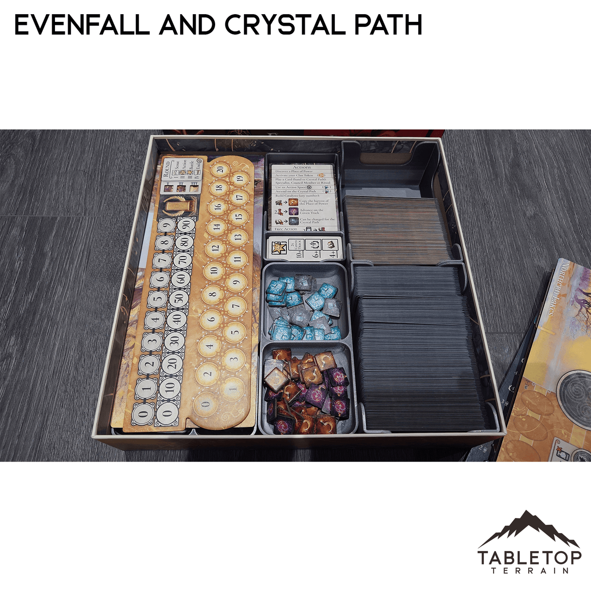 Tabletop Terrain Board Game Insert Evenfall and Crystal Path Board Game Insert / Organizer